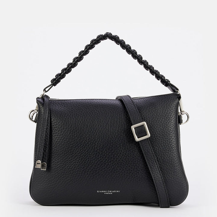 black Mia leather bag, made in Italy by Gianni Chiarini