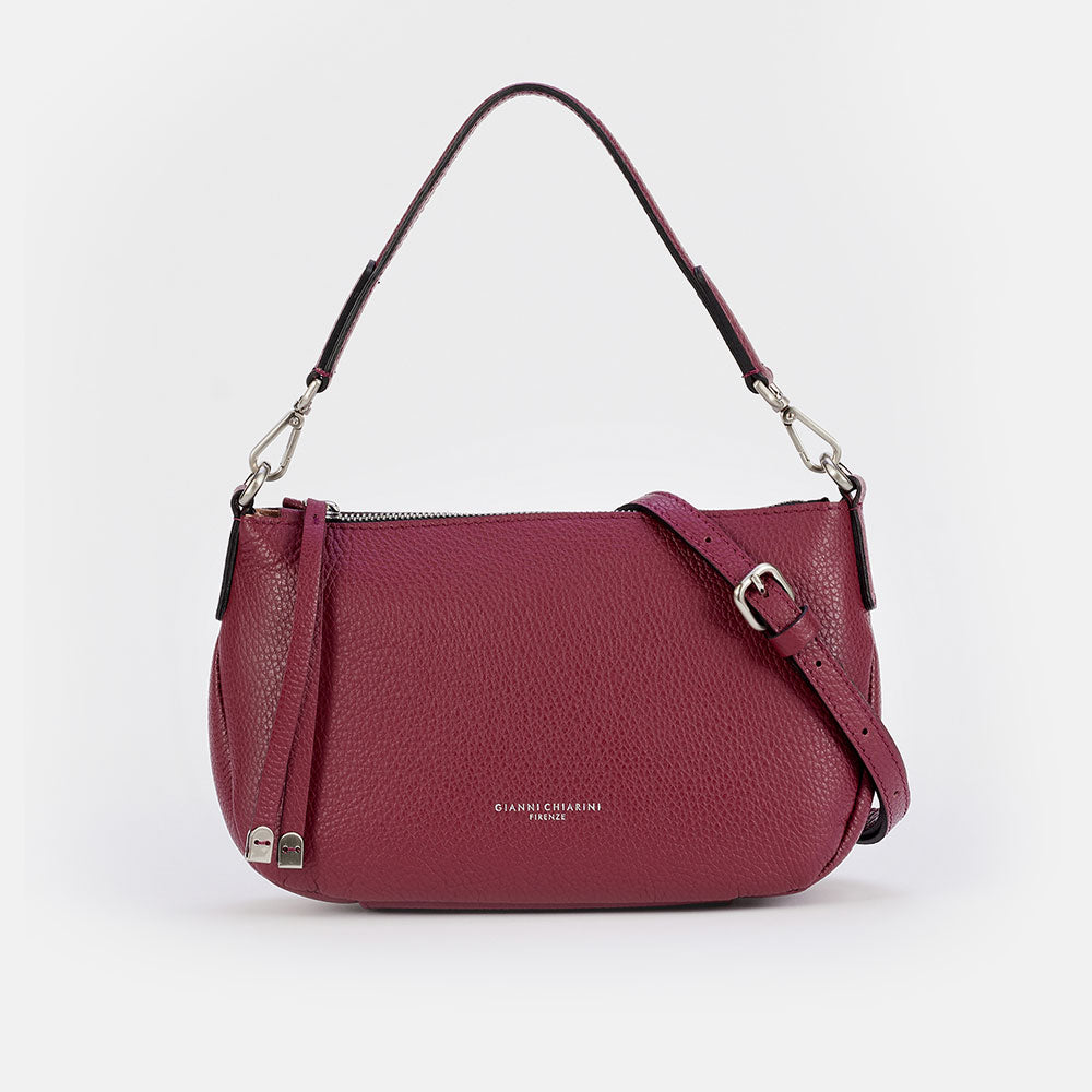 red beet leather Nadia bag, made in Italy by Gianni Chiarini