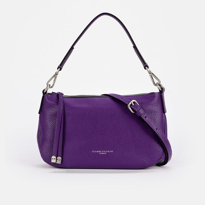 purple iris leather Nadia bag, made in Italy by Gianni Chiarini