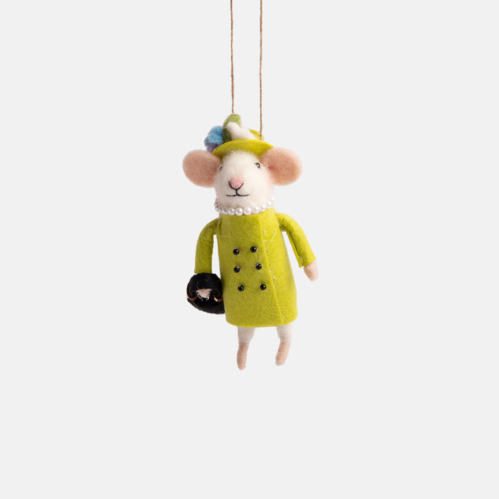 green queen mouse hanging christmas tree bauble decoration