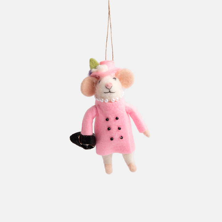 pink queen mouse hanging christmas tree bauble decoration