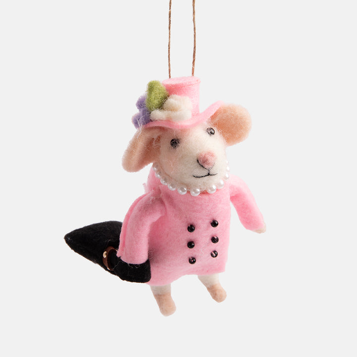 pink queen mouse hanging christmas tree bauble decoration