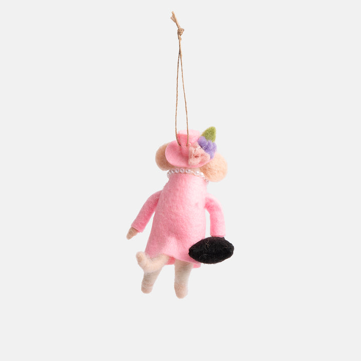 pink queen mouse hanging christmas tree bauble decoration