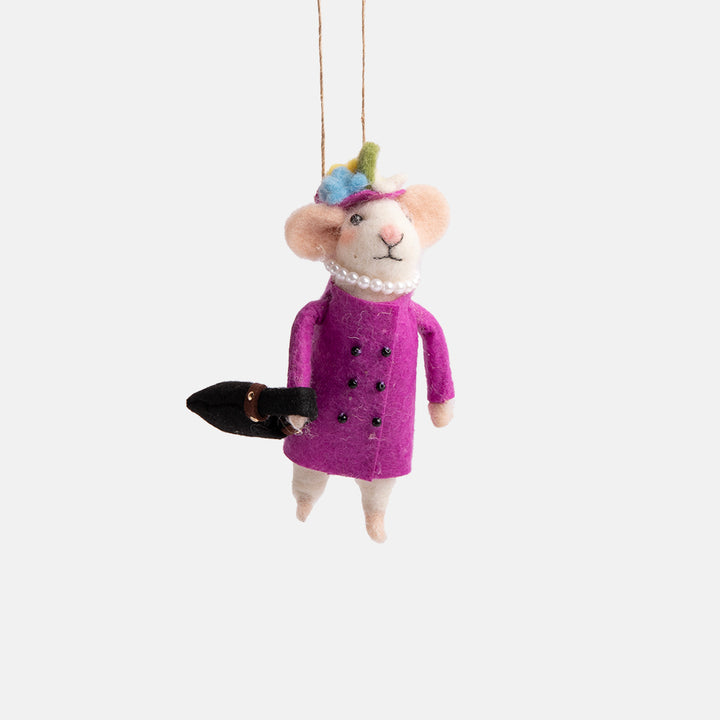 purple queen mouse hanging christmas tree bauble decoration