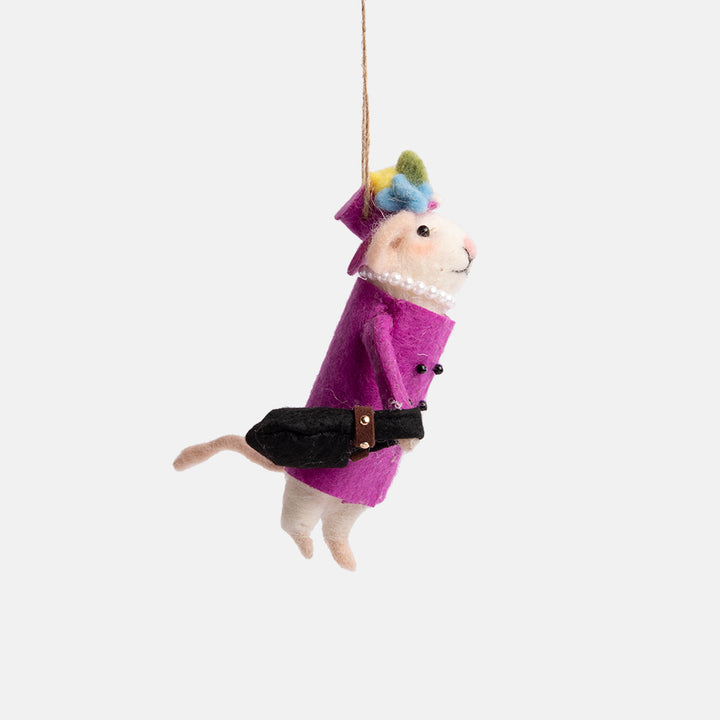 purple queen mouse hanging christmas tree bauble decoration