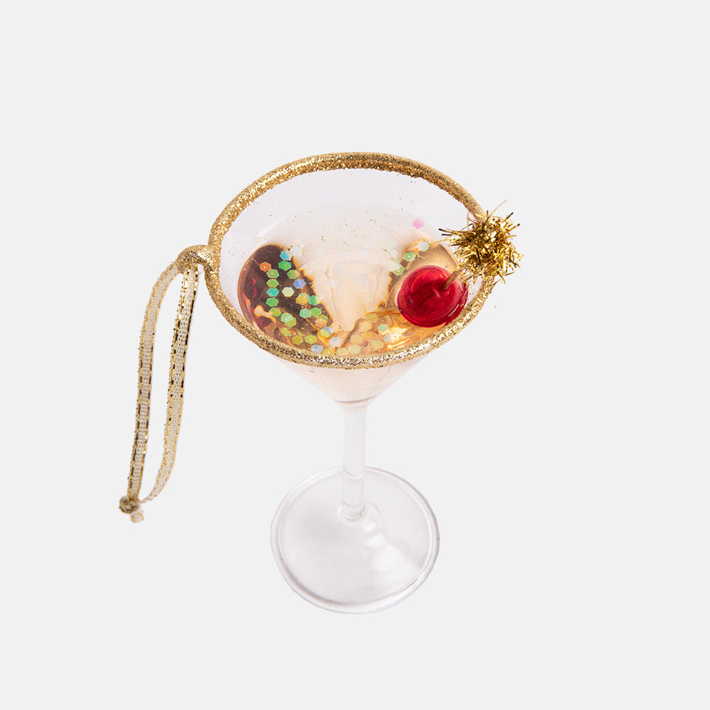 cocktail glass hanging christmas tree bauble decoration