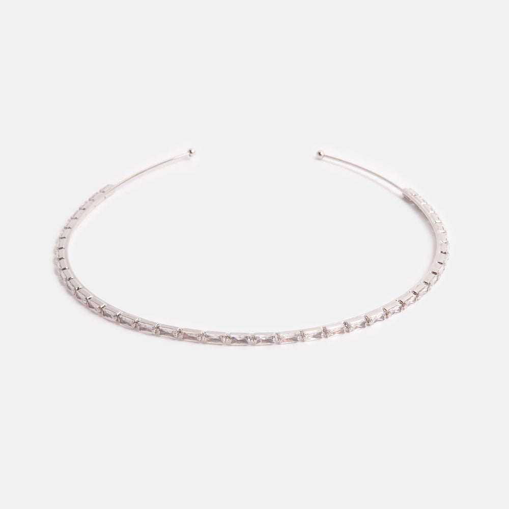 Silver Thin Crystal Headband