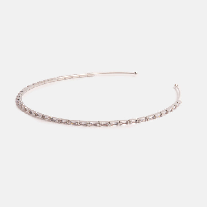 Silver Thin Crystal Headband