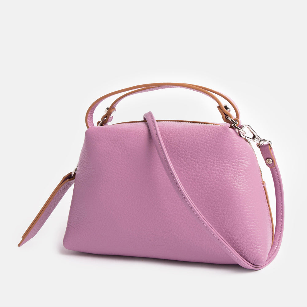 purple leather small alifa handbag, made in Italy by Gianni Chiarini
