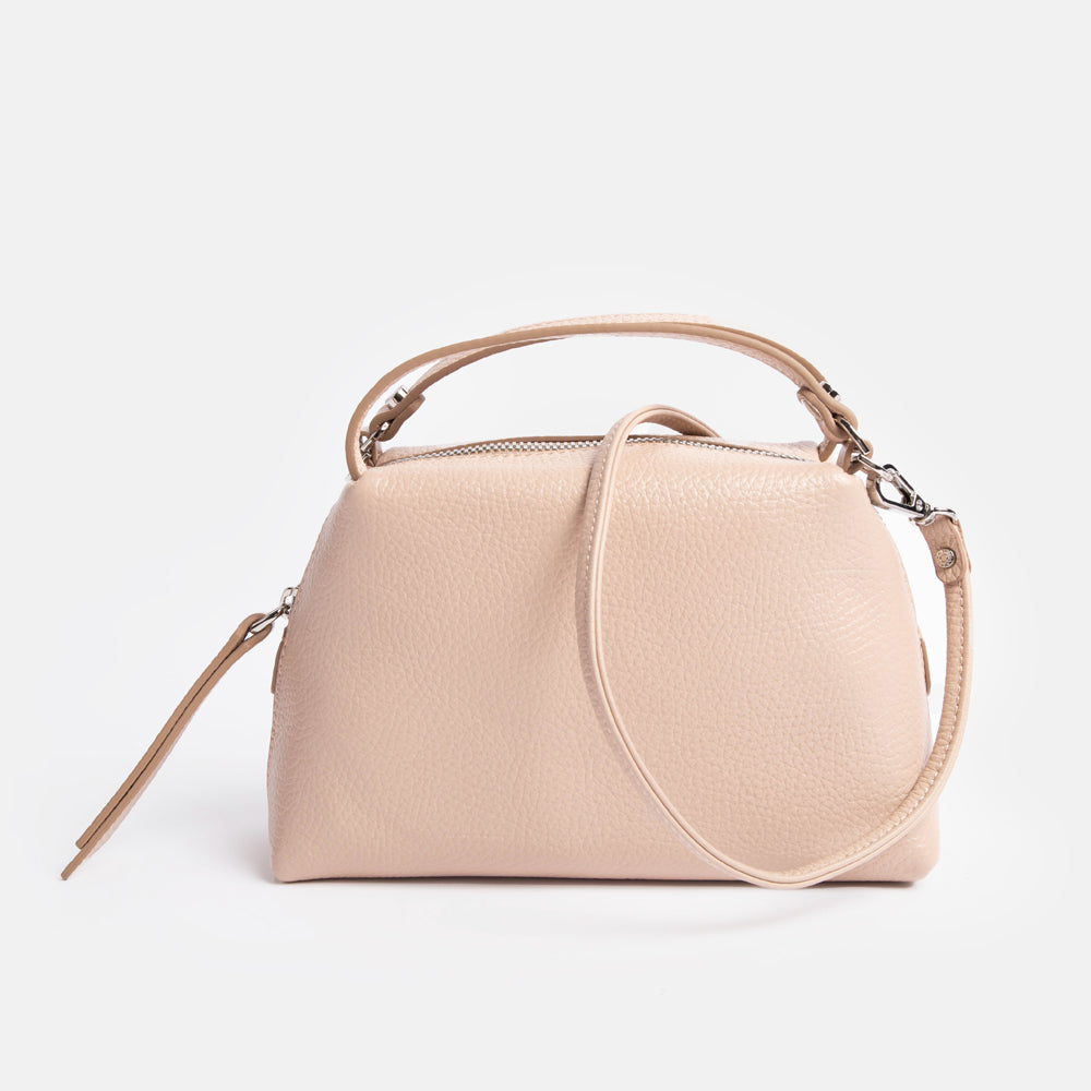 nude pink leather small alifa handbag, made in Italy by Gianni Chiarini