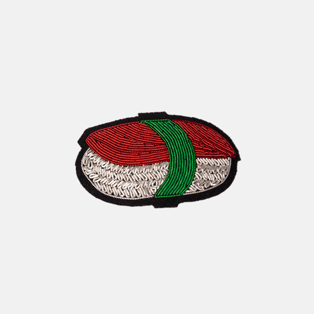 sushi hand embroidered beaded hair clip