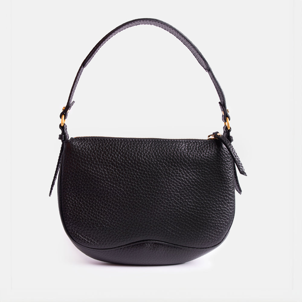 Black Leather Chiara Shoulder Bag made in Italy by Gianni Chiarini