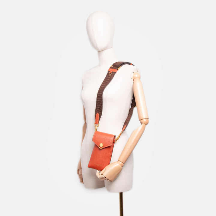 Autumn Orange Leather Corallo Phone Bag