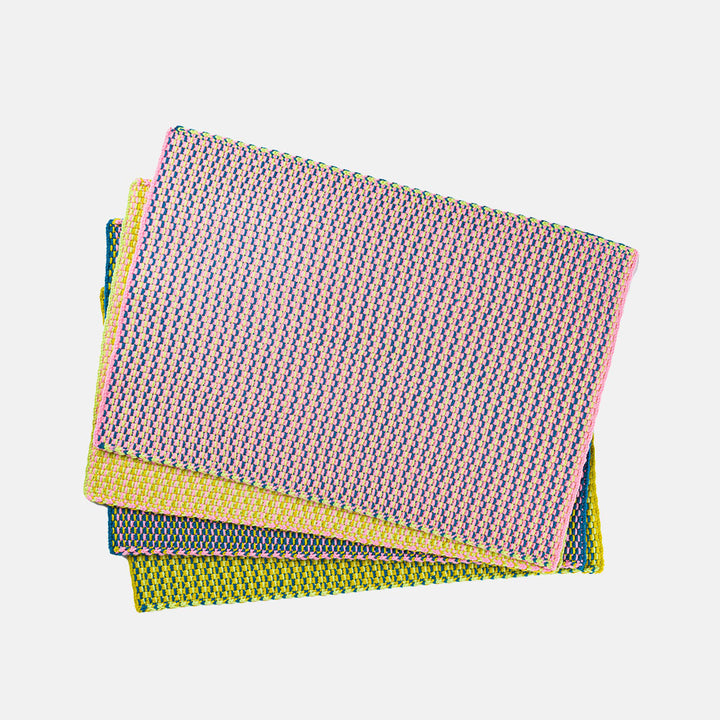 set of 4 colourful woven jacquard placemats