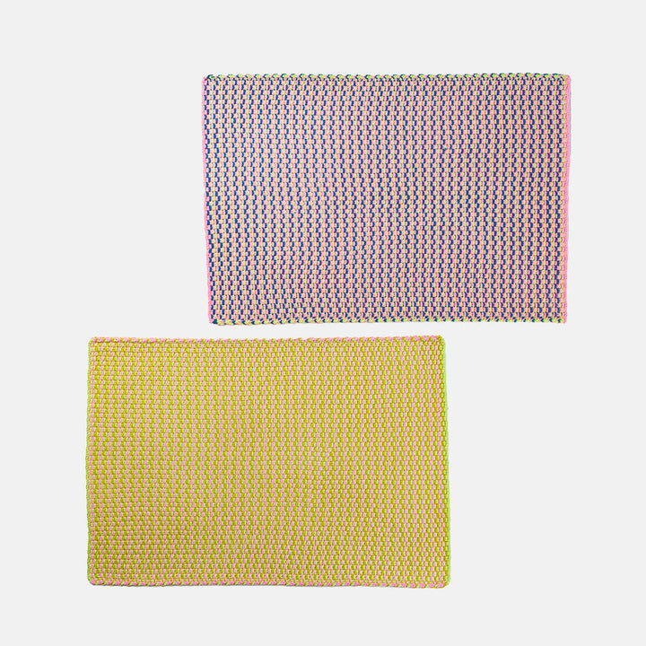 set of 4 colourful woven jacquard placemats