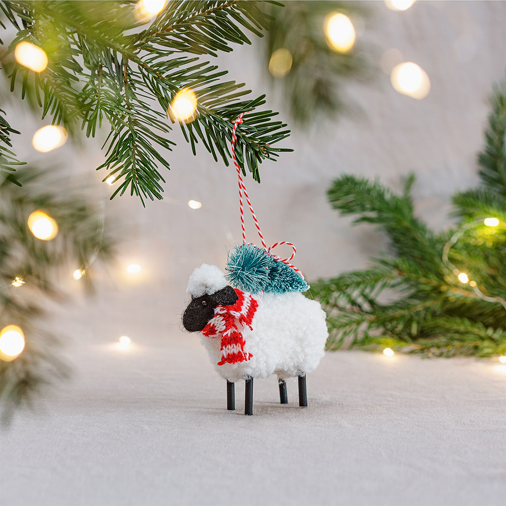 Sheep & Tree Christmas Decoration