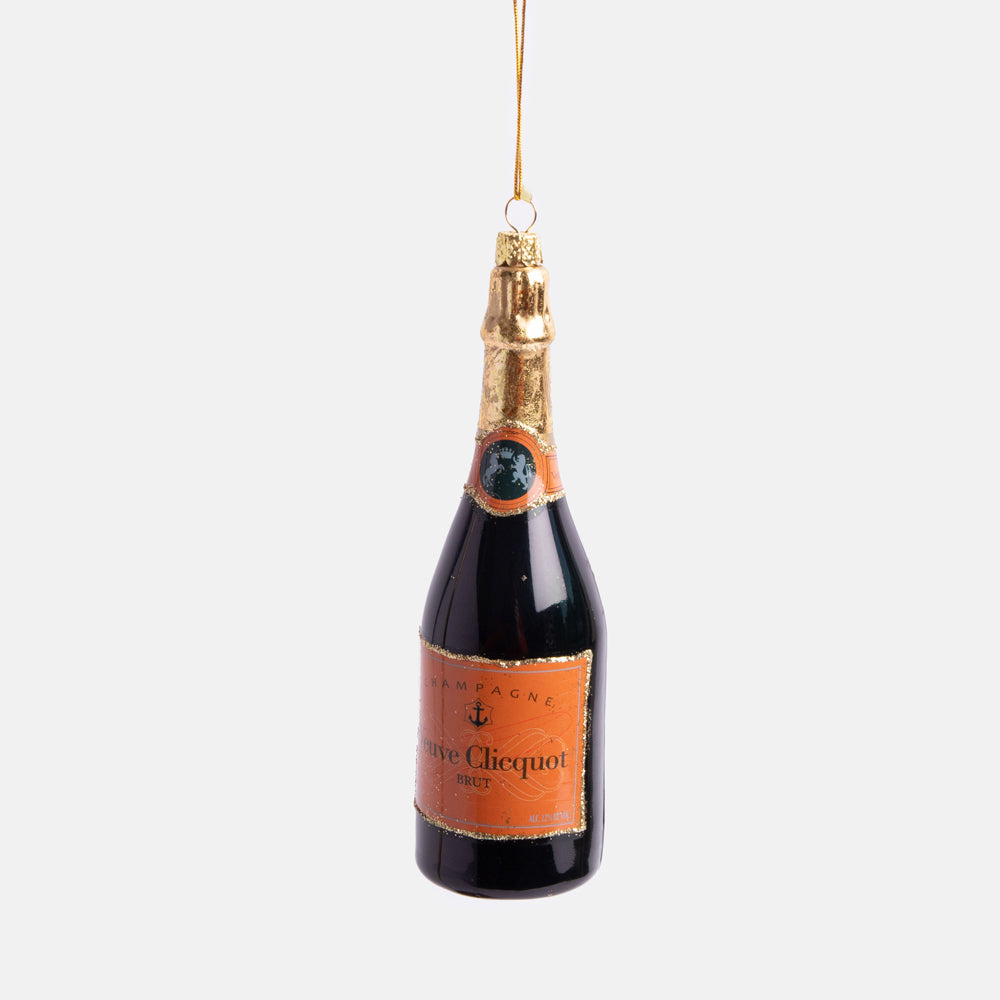 verve clicquot champagne bottle glass hanging christmas tree decoration