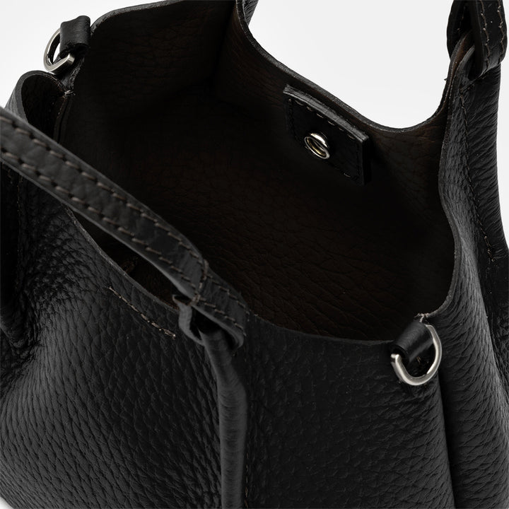 Black Leather Dua Tote Bag, made in Italy by Gianni Chiarini