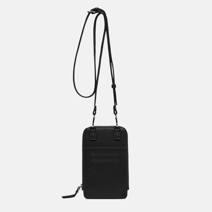 Black Leather Dollaro Phone Bag made in Italy by Gianni Chiarini