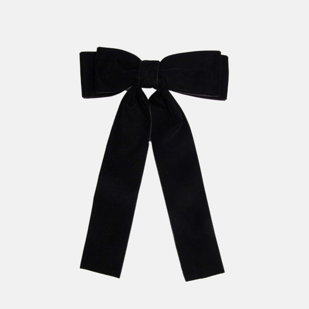 black velvet bow hair clip