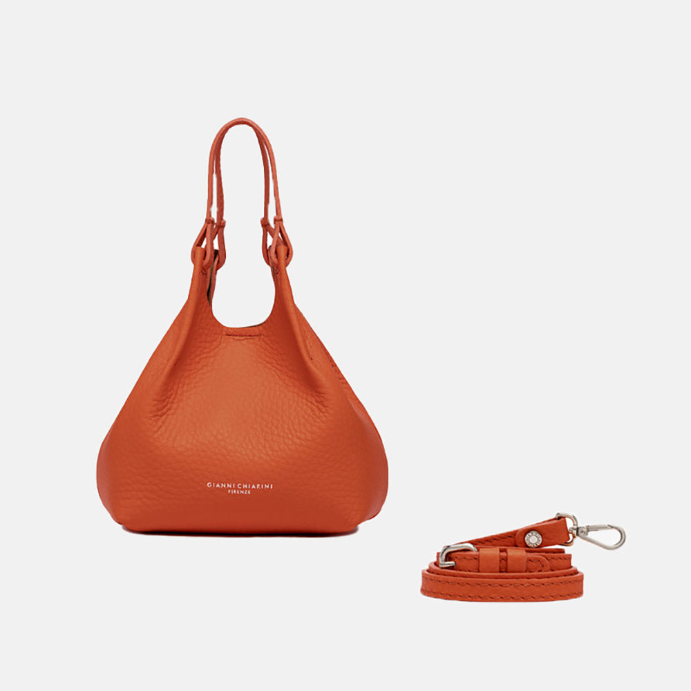 orange leather dua tote bag, made in Italy by Gianni Chiarini