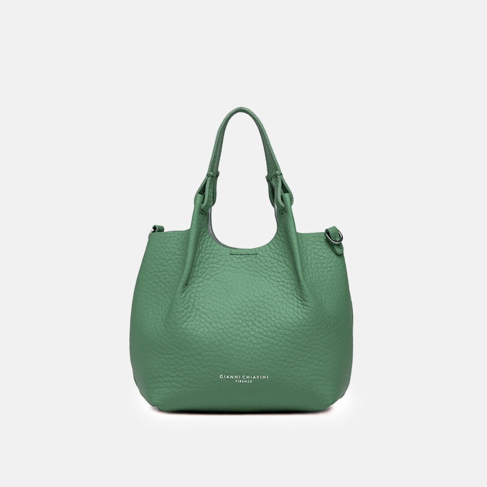 Dusty Mint Leather Dua Tote Bag made in Italy by Gianni Chiarini