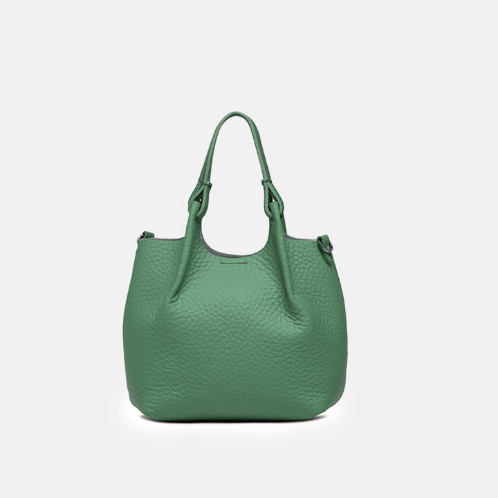 Dusty Mint Leather Dua Tote Bag made in Italy by Gianni Chiarini