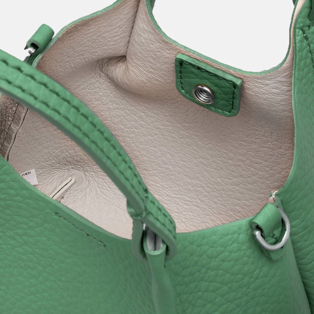 Dusty Mint Leather Dua Tote Bag made in Italy by Gianni Chiarini