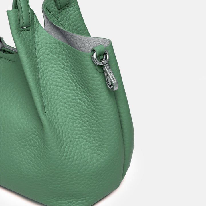 Dusty Mint Leather Dua Tote Bag made in Italy by Gianni Chiarini