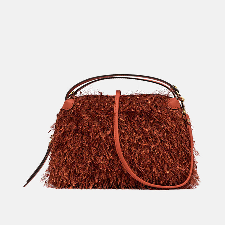 Orange Fringe Large Alifa Bag made in Italy by Gianni Chiarini