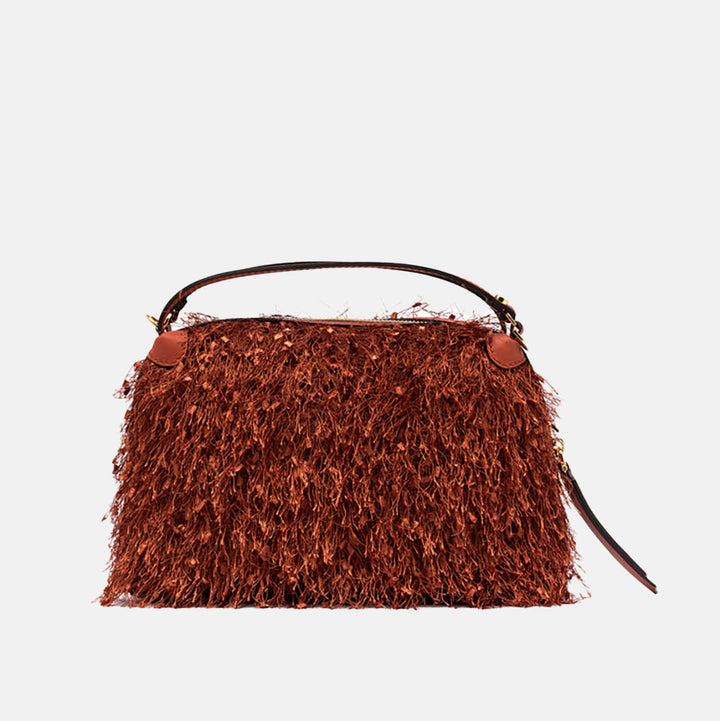 Orange Fringe Large Alifa Bag made in Italy by Gianni Chiarini