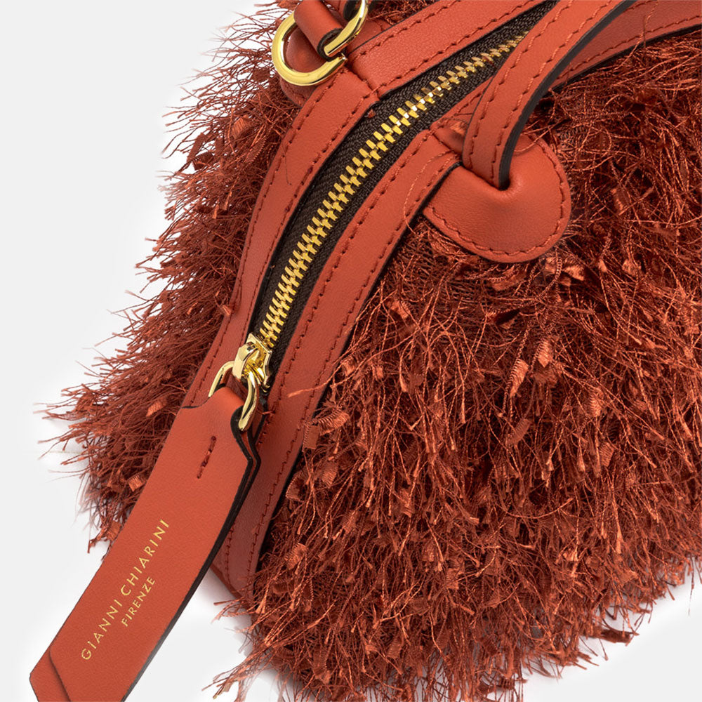 Orange Fringe Large Alifa Bag made in Italy by Gianni Chiarini