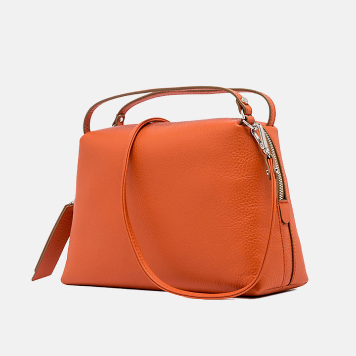 Orange Leather Large Alifa Bag made in Italy by Gianni Chiarini