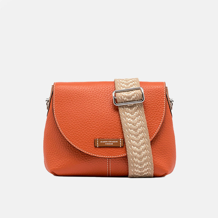 Orange Leather Alessandra Crossbody Bag, made in Italy by Gianni Chiarini