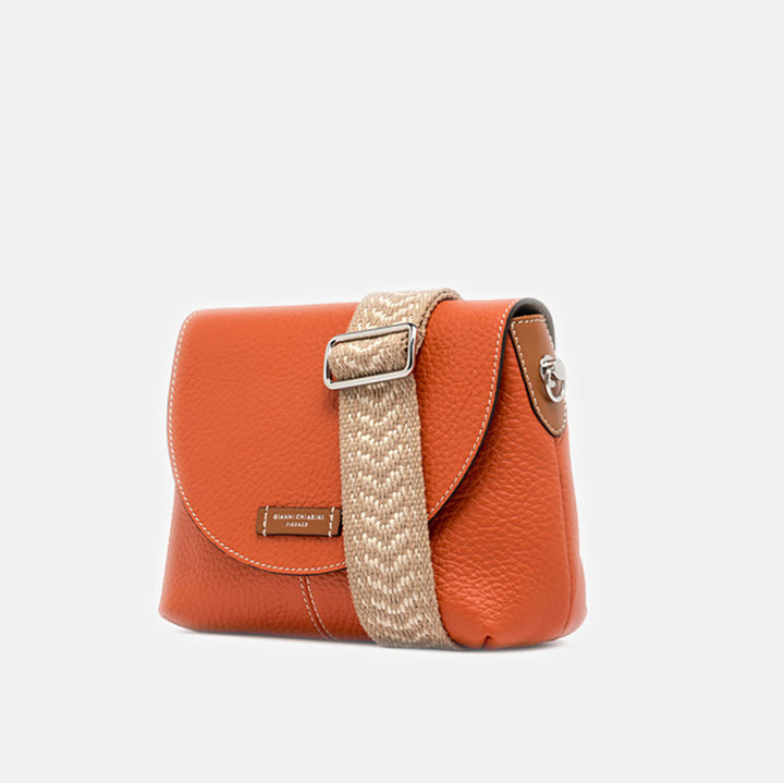 Orange Leather Alessandra Crossbody Bag, made in Italy by Gianni Chiarini