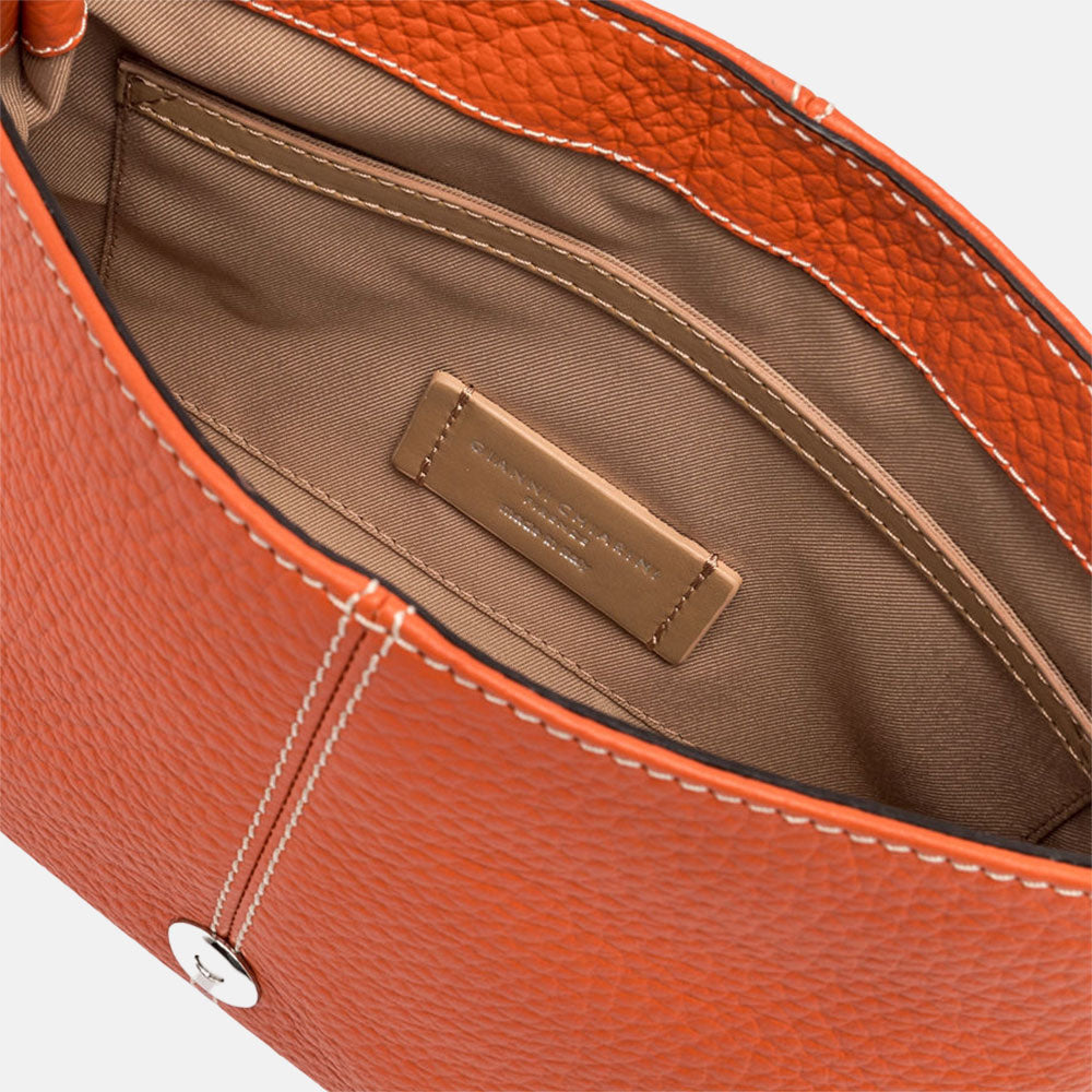 Orange Leather Alessandra Crossbody Bag, made in Italy by Gianni Chiarini