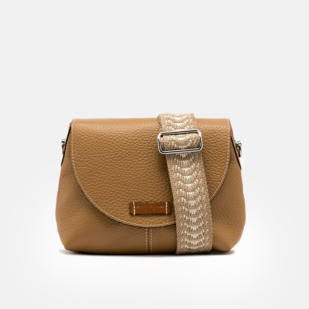 tan leather Alessandra crossbody bag, made in Italy by Gianni Chiarini