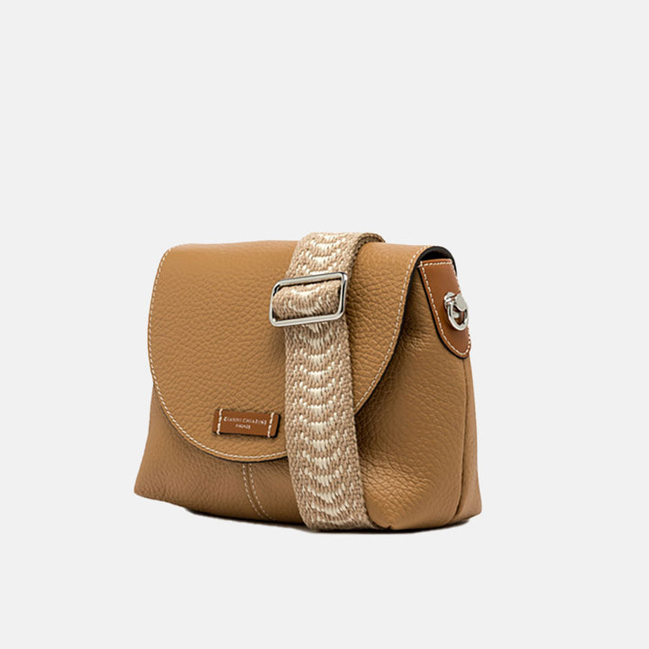 tan leather Alessandra crossbody bag, made in Italy by Gianni Chiarini