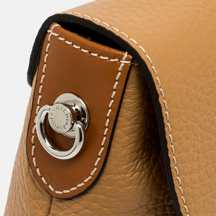 tan leather Alessandra crossbody bag, made in Italy by Gianni Chiarini