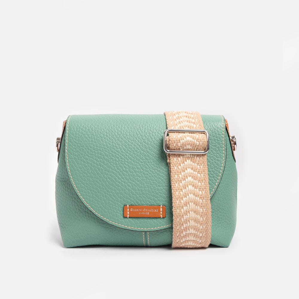 Mint Green Leather Alessandra Crossbody Bag, made in Italy by Gianni Chiarini