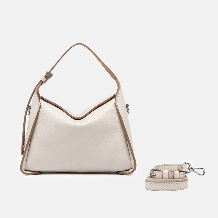 White Leather Penelope Shoulder Bag, made in Italy by Gianni Chiarini