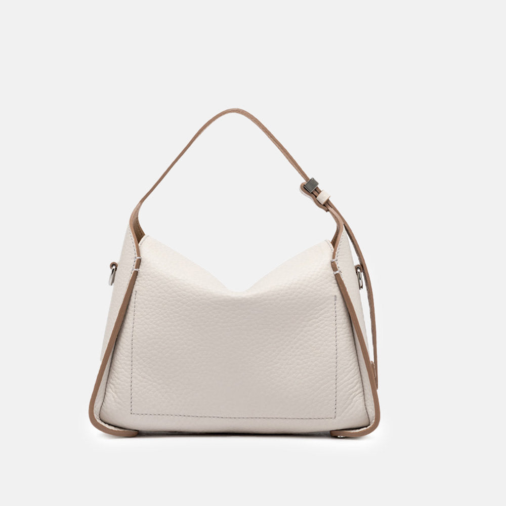 White Leather Penelope Shoulder Bag, made in Italy by Gianni Chiarini