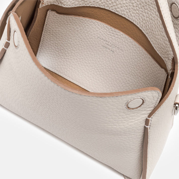 White Leather Penelope Shoulder Bag, made in Italy by Gianni Chiarini