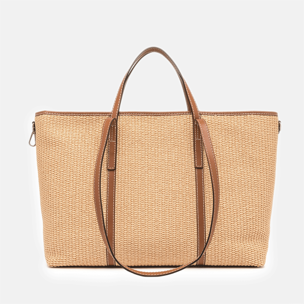 Tan Woven Leather Superlight Tote Bag, made in Italy by Gianni Chiarini