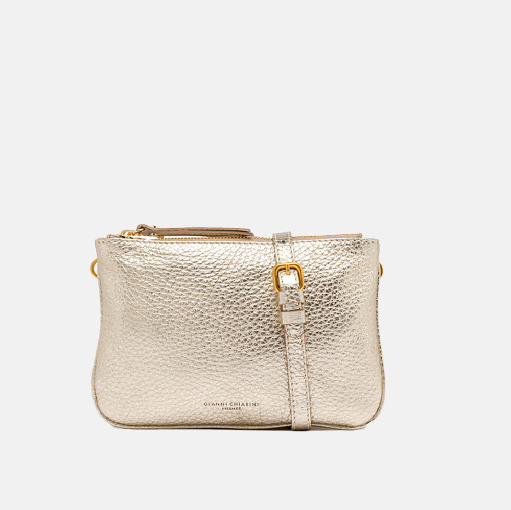 light gold frida crossbody bag, made in Italy by Gianni Chiarini