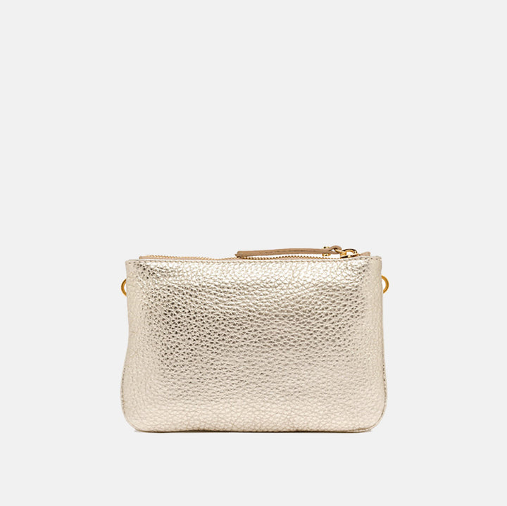 light gold frida crossbody bag, made in Italy by Gianni Chiarini