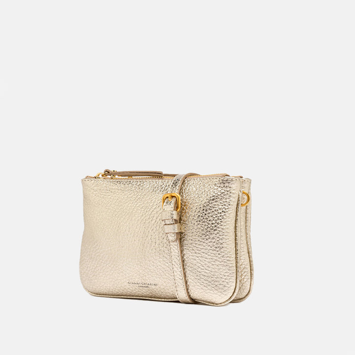 light gold frida crossbody bag, made in Italy by Gianni Chiarini