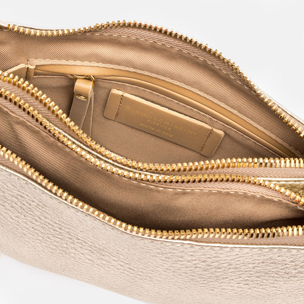 light gold frida crossbody bag, made in Italy by Gianni Chiarini