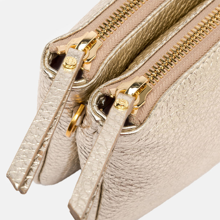 light gold frida crossbody bag, made in Italy by Gianni Chiarini