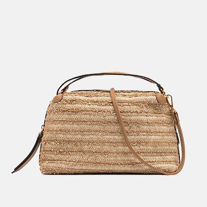 Tan Textured Large Alifa Bag, made in Italy by Gianni Chiarini